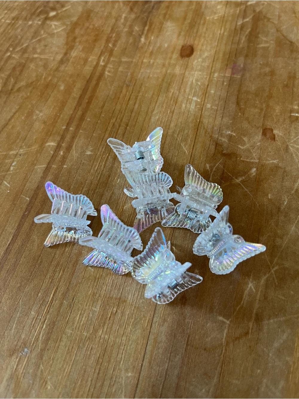 Iridescent Butterfly Hair Claw Clips for Kids - Clear